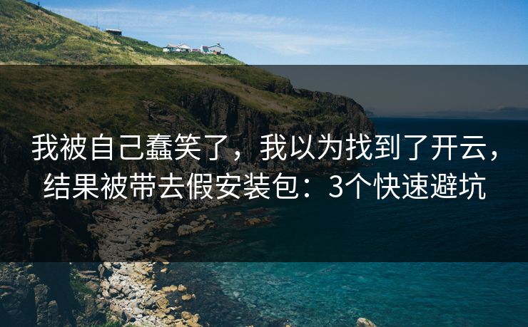 我被自己蠢笑了，我以为找到了开云，结果被带去假安装包：3个快速避坑